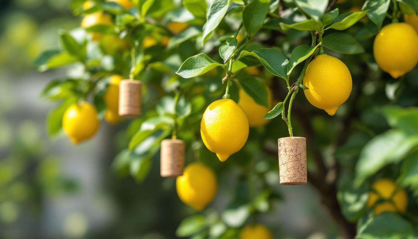 Citronnier : pourquoi il est recommandé d’accrocher des bouchons de liège à ses branches et à quoi ils servent