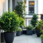 Balcon ou petite terrasse : oubliez le buis, cet arbuste compact en pot reste décoratif toute l’année sans effort